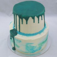 Drip Cake and Buttercream Marble Effect 2 Tier 